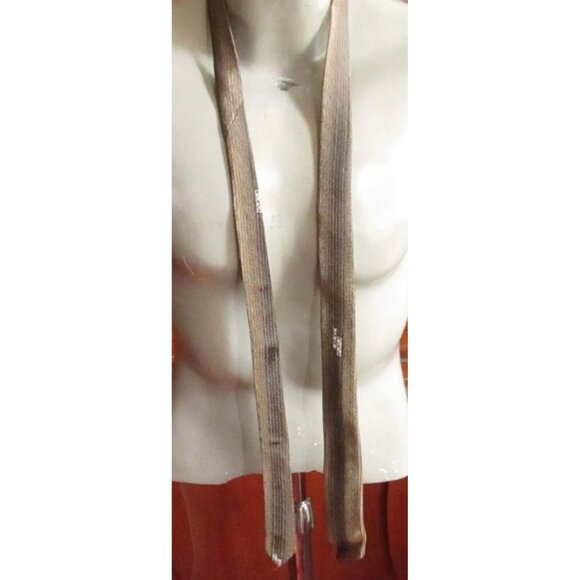 Vintage Corsair Acetate Brown & Gold Striped Tie For Brown And Tan Suits - Picture 2 of 4